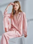 kf-Hb2f406d7604e4f8694219f4e8430a6a1P-100-Nature-Silk-Pajama-for-Women-Pink-Pyjamas-PJ-Set-Homewear-Full-Sleeve-Sleepwear-Summer-Homeclothes