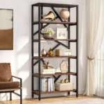 Tribesigns Bookshelf 71" Industrial Etagere Bookcase 5 Shelf Display Rack For Living Room