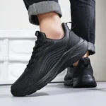 Men Casual Sport Shoes Light Sneakers Black 48 Leather Sneakers Vulcanized Shoes Comforthable Spring Sneakers Mens Casual Shoes