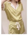 kf-S0b2080e8fe654c3c84a6ce7f68dbd6d55-Birdtree-100-Real-Silk-Pajama-Set-Geometric-Lattice-Lapel-Short-Sleeve-Pants-Sweet-Comfort-Loungewear-Summer