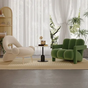 French-style high-end single sofa, Nordic light luxury three-dimensional beauty salon, sofa rest area, reception Internet