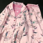 100% Cotton Pajamas for Women Loose Cartoon Long Sleeve Pants Loungewear Women 2 Piece Set Pj Women Outfit Sleepwear Set Pijamas