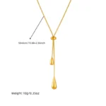 kf-S76360f1160d842c1ba5b918c1da6df83x-DIEYURO-316L-Stainless-Steel-Adjustable-Water-Droplet-Tassels-Necklace-Earrings-Women-New-Golden-Fashion-Jewelry-Set