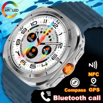 New For Samsung Galaxy Watch 7 Ultra NFC Compass Smartwatch Men Amoled Always Display Body Temperature Clock BT Talk Smart Watch