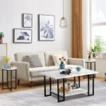 kf-S1c376caef91a49c9b28e448e02323dcef-Gusto-Mid-Century-Modern-Dinning-Table-Serving-Coffee-Faux-Marble-Coffee-Table-With-2-Round-End