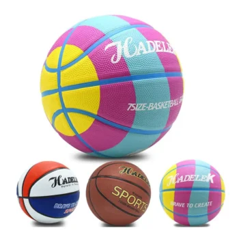 Size 5/7 Rubber Basketball Wear-resistant High Elastic Good Hand Feel Basketball Dribbling Training Competition Ball