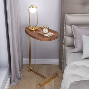 Sofa Tray Table 63cm High Side Table Couches and Bed Snack Table for Living Room Bedroom Small End Table with Metal Frames