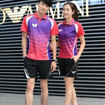 Custom a set of men's and women's table tennis T-shirt shorts quick dry breathable light lapel badminton clothing team custom LO