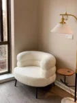 Lamb Wool Lazy Sofa Chair,Living Room,Stool Bedroom,Dressing Room,Single Makeup Chair,Furniture Armchair