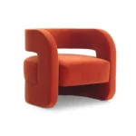 Customized spot creative single person sofa luxury simple modern ins living room lounge chair orange fabric reception armchair