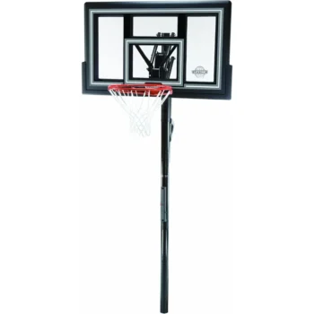 1084 Height Adjustable In Ground Basketball System, 50 Inch Shatterproof Backboard