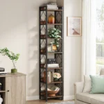 kf-S1c371b05fa8a40eaa34baaa3d5f81f26k-Tribesigns-78-7-Inch-Extra-Tall-Narrow-Bookshelf-7-Tier-Skinny-Bookcase-for-Small-Spaces-Freestanding