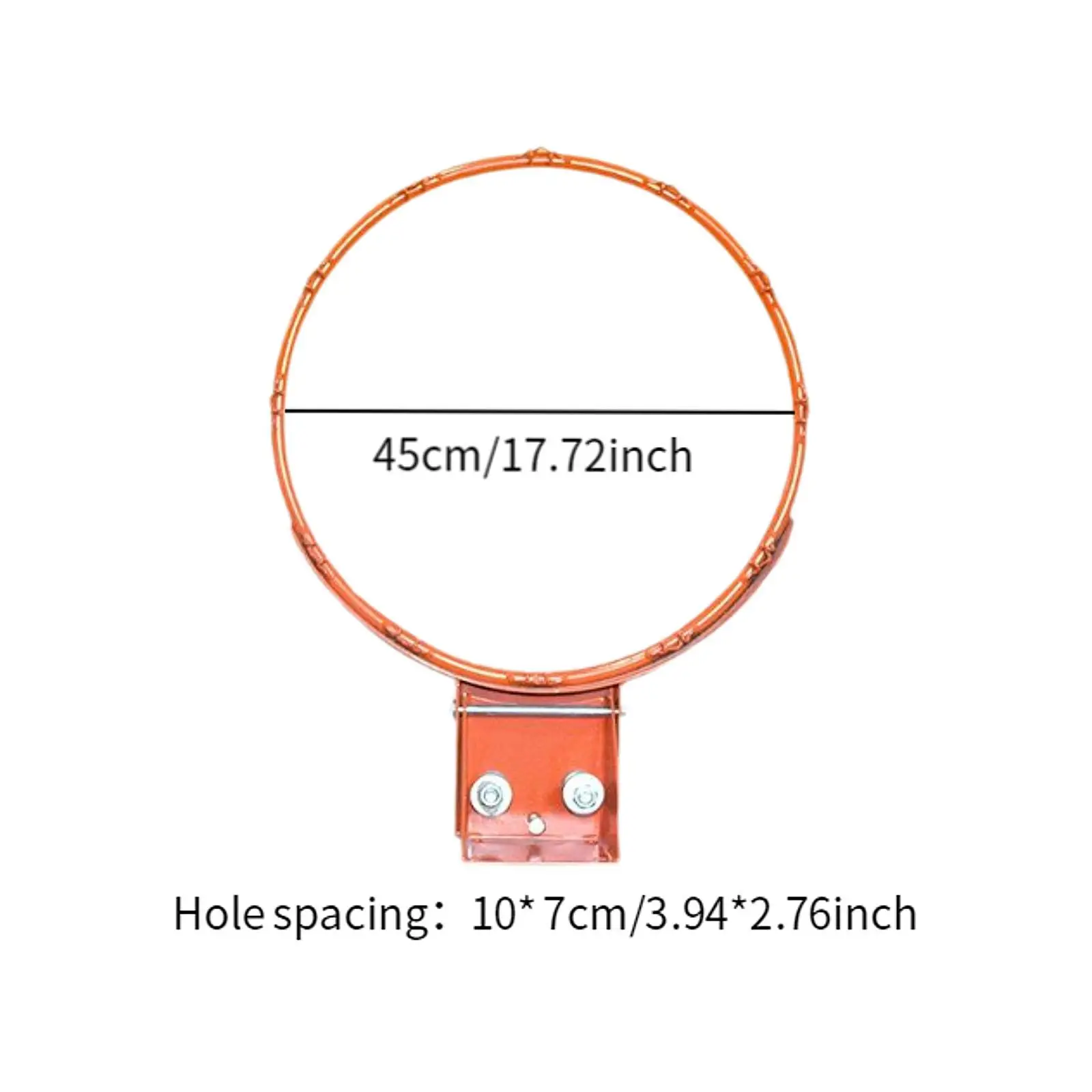 18 inch Basketball Rim 16 mm Steel Tube Easy to Install Adults Standard Basketball Rim for Repairing Garden Home Travel Outdoor