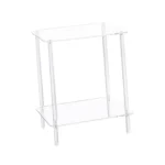 Acrylic Table End Table Bedside Furniture Suitable for Living Room Easy Assembly for Bathroom Hallway Bedroom Bedside Office