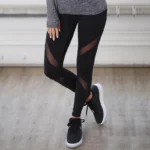 Women Black Mesh Yoga Pants High Waist Elastic Running Fitness Leggings Sport Pants Tights Gym Leggings Women Leggins