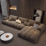 Relaxing Fancy Sofa Cheap Stretch Brown Floor Recliner Sofa Puffs Sectional Juego De Muebles Para Sala Living Room Furniture