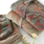 Ethnic Style Print Pajamas For Women 2 Pieces Outfit Loungewear Night Clothes Spring Autumn Long Sleeve Sleepwear Women's Cotton