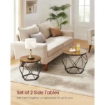 kf-S617794f8baab4819bd1d97ecd603b109x-VASAGLE-Small-Coffee-Table-Set-of-2-Bedroom-Office-Rusti-Round-Coffee-Table-with-Steel-Frame