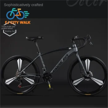 FJ 700C Road Bicycle Racing Variable Speed Disc Brake Male And Female Students Break Through The Wind And Bend To Ride Bicycles
