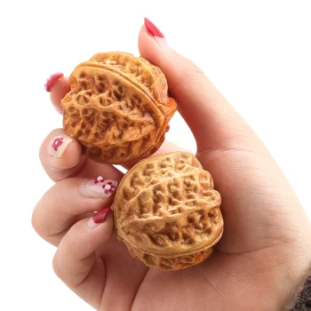 1PC Wooden Walnut Massage Ball Yoga Meditation Fitness Handball Hand Finger Exercise Muscle Stress Relief Relaxation Therapy