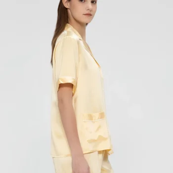 ZEAMOD 22 Momme 100 Silk Pyjamas Set Pijama Women Luxury Natural Silk Shorts Women's Clothing