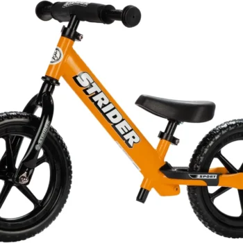 12” Sport Bike - No Pedal Balance Bicycle for Kids 1 to 4 Years - Includes Safety Pad, Padded Seat, Mini Grips & Flat-Fr