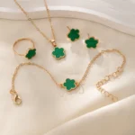 kf-Sf1753b5c4ca0452dbb66fb75bfccd429p-Lucky-Five-petal-Flower-Clover-Earrings-Necklace-Ring-Bracelet-Four-piece-set-for-Woman-Fashionable-Accessories