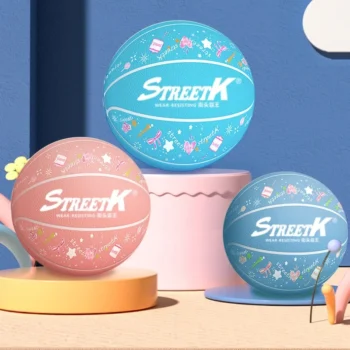 Children Size 3/4 Basketball Rubber Wearproof Non-slip Kindergarden Training Ball High Elastic Kid Indoor Outdoor Use Basketball