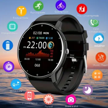 LIGE Smart watch Women Man Full touch Screen Sports Fitness Watch IP67 Waterproof Bluetooth For Android iOS Watches For Ladies