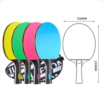 Premium All-Round Table Tennis Racket 7-Ply Wood Anti-Skid Performance Strong Rotate Control Fast Speed Pink/Green/Blue/Yellow