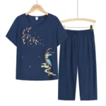 kf-S8ded45e85bce42ac88cfc4677e51ff47D-Middle-Aged-Mothers-Women-s-Home-Clothes-Cotton-Linen-Suit-Short-Sleeve-Sleepwear-T-shirt-Summer