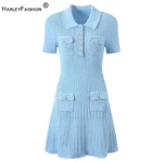kf-S928bc5aee4854847a992185af0e292b35-Vintage-Elegant-Style-2024-Spring-Lady-Turn-down-Collar-Short-Sleeve-Women-Knit-Sequin-Slim-Fitted