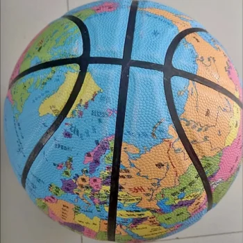 New High Quality Chinese Version Earth Pattern Printing Basketball Ball Size Leather Outdoor Indoor Game Training