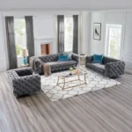 2024 Modern Living Room Sofa Seat in Stock Luxury Sofa Set Couch Customized Velvet or Leather Chesterfield Sofa