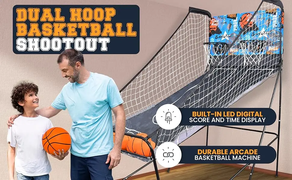 Basketball;Shootout;Indoor;Arcade Room;Arcade;Dual Hoop;Sports;Sports for Kids;