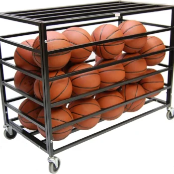 Sports Sports Lockable Ball Storage Cart, Basketball Storage Bin for Indoor Outdoor, Rolling Exercise Ball Cart Holder