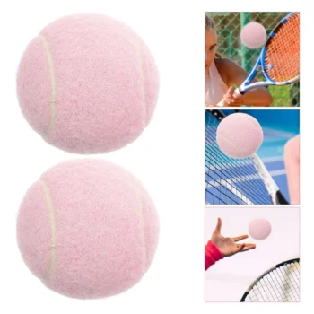 2 Pcs Playful Small Tennis Toys Baby Playground Beginner Training Rubber Ball for Player