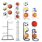 Basketball Holder Cast Iron Stand Display For Volleyball Multifunctional Multi-Layer Iron Ball Storage Shelf For Bedroom