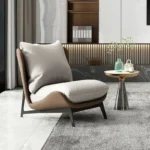 Chic and Contemporary Nordic Chair for Cozy Living Room Lounging Minimalist Single Seat Sofa with Artistic Touch for Balcony