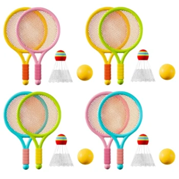 Kid's Badminton Shuttlecocks, Tennis Racquets Set for Children, Outdoor, Indoor Sport