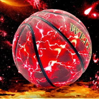 7# Lightning Pattern Basketball PU Leather Wear-resistant High Quality Outdoor Indoor Training Ball Adults Youth Basketballs