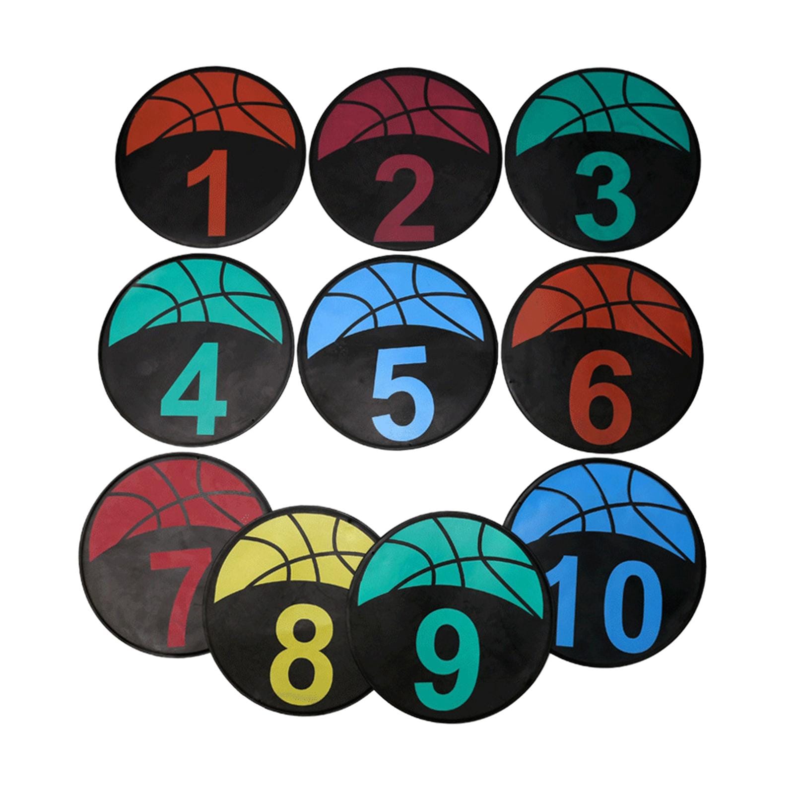 10Pcs Soccer Training Mat Practice Gym Floor Equipment Anti Slip Basketball Spot Markers for Soccer Exercise Classroom Football