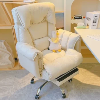 Comfortable Lazy Sofa Chair for Home Use, Reclining Office Computer Chair with Footrest, E-sports Chair for Bedroom Desk