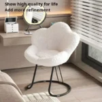 kf-S64f7edc7f7f4484d9827749ec82770e1w-Cute-White-Back-Vanity-Chair-Spinning-Fluffy-Wheels-Adjustable-Stool-Vanity-Chair-Modern-Metal-Petit-Meuble