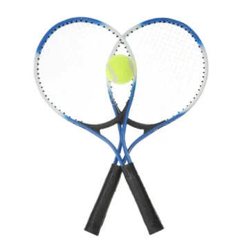 1 Set Kids Tennis Racket Metal Badminton Racquet with Parent Child Educational Sports Game for Outdoor Beach Black