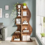 kf-Scd137ec551da48e28de8b2722bc446a45-Tribesigns-Corner-Shelf-Rustic-5-Tier-Wall-Corner-Bookshelf-Stylish-Corner-Small-Bookcase-Storage-Rack-Plant