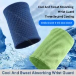 Summer Ice Cooling Wrist Sweatband Wrist Brace Support Breathable Tennis Wristband Gym Yoga Volleyball Hand Sweat Band Protector