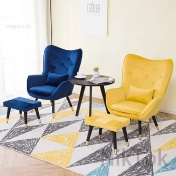 Single Sofa Chair Modern Lazy Sofa Balcony Leisure Armchair American Cloth Tiger Chair L B