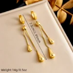 kf-S76360f1160d842c1ba5b918c1da6df83x-DIEYURO-316L-Stainless-Steel-Adjustable-Water-Droplet-Tassels-Necklace-Earrings-Women-New-Golden-Fashion-Jewelry-Set