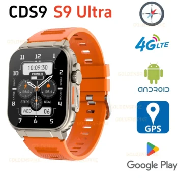 S9 Ultra Amoled Smartwatch CDS9 4G OS Android 9.0 With 128GB WiFi GPS SIM card Camera Google Play Store Heart Rate Smart Watch